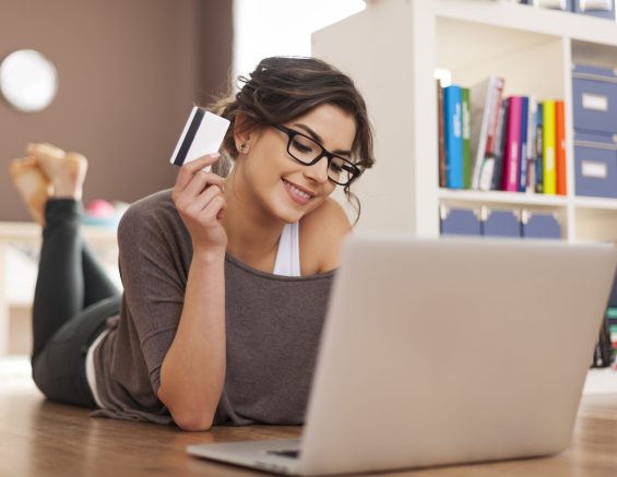 Woman Shopping On Laptop