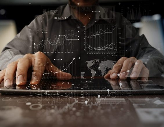 Man working with tablet